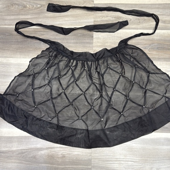 Elegant Black Sheer Overlay apron size small to extra large - Picture 2 of 4